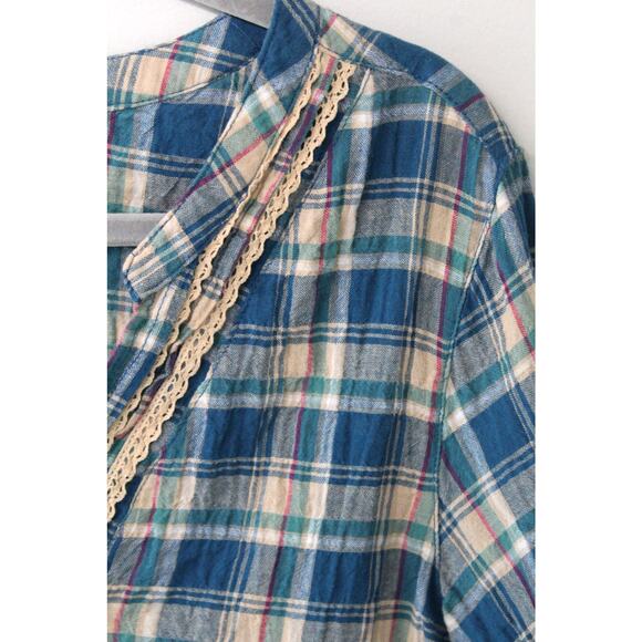 Dream out Loud by Selena Gomez Y2K Plaid Peasant Top - Picture 5 of 8